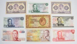 Nine Luxembourg 1943-1981 banknotes including 1943 20 Frang / Francs, two undated (1944) 10