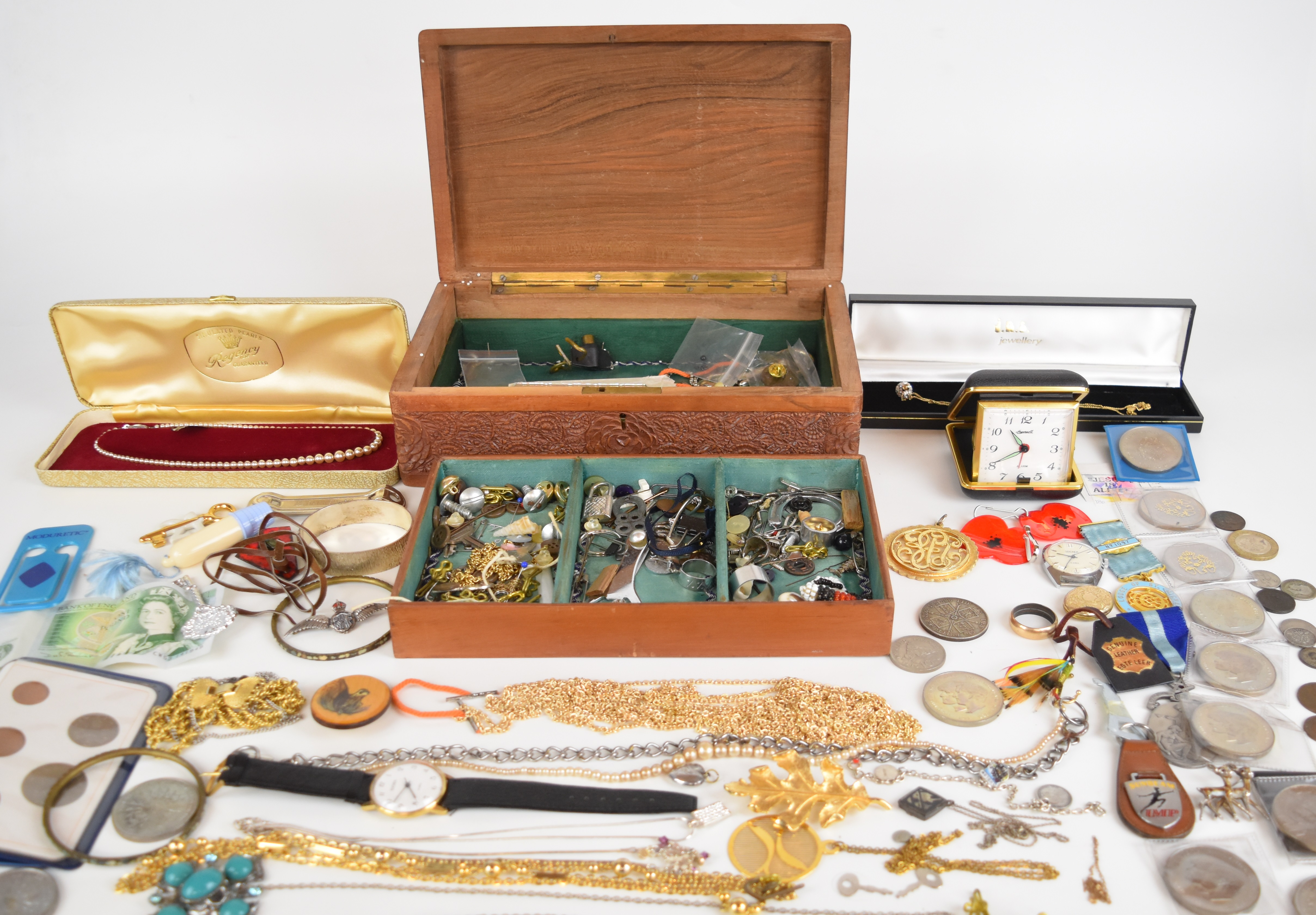 A collection of costume jewellery including Victorian locket, silver items including RAF brooch, - Image 2 of 2