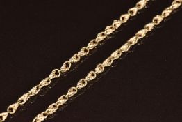 A 9ct gold necklace made up of knotted links, 11.3g, 45cm