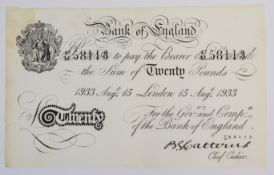 Operation Bernhard Nazi forgery 1933 G. G. Catterns £20 banknote
