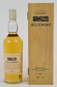 Aultmore 12 year old Speyside Single Malt Whisky, 43% vol, 70cl, in wooden presentation box.