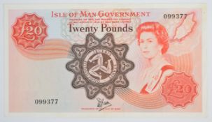 Isle of Man 1979 £20 banknote signed W. Dawson (no prefix)