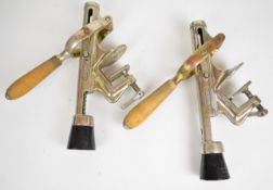 Two vintage Rapid table top or bar top corkscrews