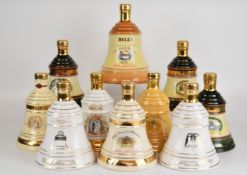 Ten Bell's Old Scotch Whisky celebration decanters, the majority 43% vol and 75cl. PLEASE NOTE ALL