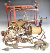 Bowley, Battersea Road, London, 19th century turret clock movement, the two train movement supported