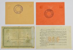 Eleven France Emergency Chambre de Commerce banknotes and ration coupons including 1915 Amiens 50