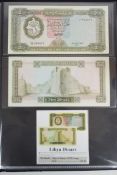 Collection of approximately 170 banknotes from the Middle East and North Africa in an album,