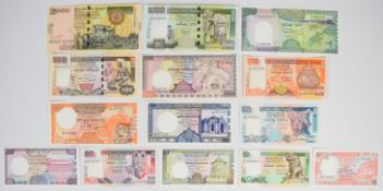 Fourteen Sri Lanka banknotes 1982-2006 including high grade 1989 500 Rupees