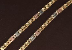 A 9ct tri-coloured necklace/ chain, 16.8g