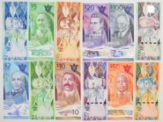 Twelve Barbados 2013 and 2022 dated banknotes comprising two sets of $2, $5, $10, $20, $50 and $100