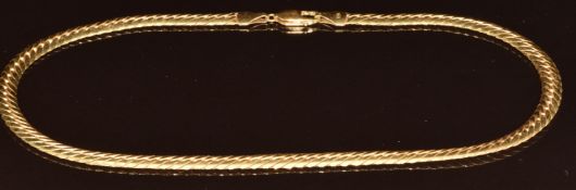 An 18k gold curb link necklace, 23.6g, 43cm
