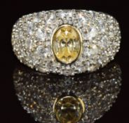 A 14k gold ring set with cubic zirconia, 5.4g, size K