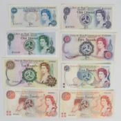 Eight Isle of Man W. Dawson banknotes including high grade 'A' prefix £10