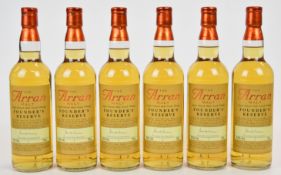 Six bottles of The Arran Malt Founder's Reserve Single Island Malt Scotch Whisky, 43% vol, 70cl.