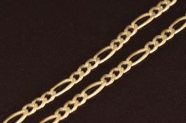 A 9ct gold curb link necklace, 10g, 60cm