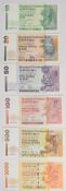 Set of six Hong Kong Standard Chartered Bank 1993-2002 banknotes comprising $10, $20, $50, $100, $