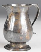 Georgian hallmarked silver cream jug of baluster form, London 1731, maker Ralph Maidman, height 7.