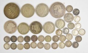 Georgian and later British and Commonwealth coinage to include 1818 George III crown, 1890's South