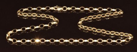 A 9ct gold belcher chain, 5.4g, 38cm