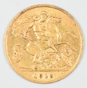 1913 George V gold half sovereign