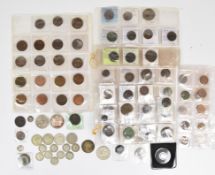 A small collection of coins including Roman / Roman style coins, some with annotations, Jubilee Mint