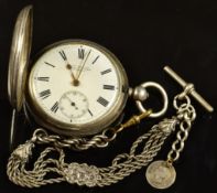 John Kellie of Liverpool hallmarked silver full hunter pocket watch with inset subsidiary seconds