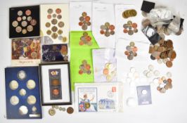A collection of pre-decimal and decimal British coinage and commemoratives to include some silver