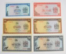 Four Rhodesia 1977-79 banknotes comprising $2 dated 1977 with Cecil Rhodes watermark and 1979-
