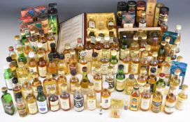 Over ninety Whisky miniatures including 'The Singles Bar' presentation pack, single malts