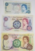 Three Isle of Man undated (1972) banknotes signed by P.H.G Stallard including 50 New Pence, £5