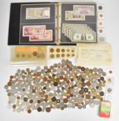 World coins and banknotes including some British notes, a 1967 Russia uncirculated coin set, coins
