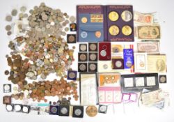 A large quantity of pre-decimal and decimal British coinage plus world coins and over fifty