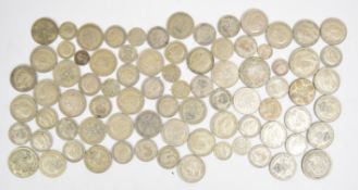 Approximately 646g of pre 1947 UK silver coinage