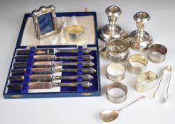 Hallmarked silver items comprising embossed Victorian jug, Birmingham 1892, length 10cm, maker