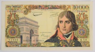 France 1958 10,000 Francs banknote featuring Napoleon Bonaparte