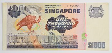Singapore 1977 'Birds' issue $1000