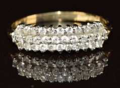 A 9ct gold ring set with cubic zirconia, 1.9g, size N
