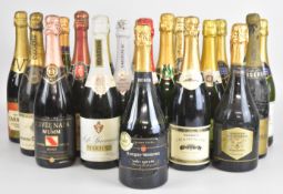 Nineteen bottles of Cava, Asti, Champagne, Prosecco and similar sparkling wines to include