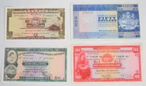 Four Hong Kong HSBC 1971-81 banknotes including 1971 $100 and 1981 $50
