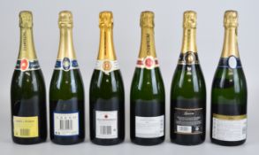 Six bottles of Champagne comprising Lanson Black Label, Oudinof, Etienne Dumont, Alfred