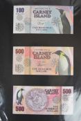 Collection of approximately 240 world banknotes in an album, including Ethiopia, El Salvador, Haiti,
