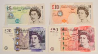 Four Bank of England C. Salmon banknotes comprising £5, £10, £20 and £50