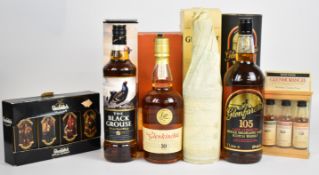 Four 70cl bottles of Single Malt Scotch Whisky comprising Glenfarclas, Glenlivet, Glenkinchie and