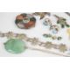 A collection of jewellery including two silver bangles, curb link bracelet with heart padlock clasp, - Image 4 of 8