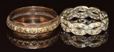 Two 9ct gold eternity rings, 6.3g, size M & Q