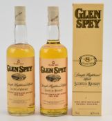 Two bottles of Glen Spey 8 year old Single Highland Malt Scotch Whisky, 40%, 75cl, one in original
