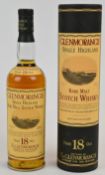Glenmorangie 18 Year Single Highland Rare Malt Scotch Whisky, 43% vol, 70cl, in original