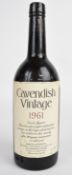Cavendish Vintage 1961 Vin de Liqueur, 73cl. PLEASE NOTE ALL ALCOHOL & TOBACCO ITEMS ARE SUBJECT