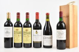 Six vintage Bordeaux red wines comprising Chateau Giscours Margaux 2002, Chateau Ciccac Haut Medoc