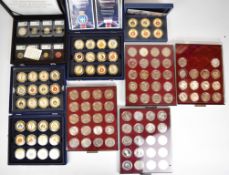 A large collection of collector's coins contained in four Leuchtturm drawers, Westminster cases etc,